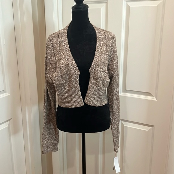 FP Beach, woman’s, M, 2 piece, brown/tan, jumpsuit shorts & cardigan. NWT. - Picture 6 of 8